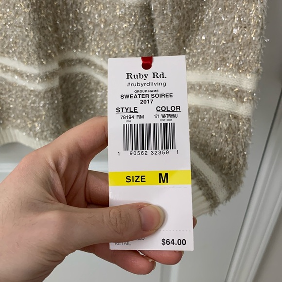 Silver / Gold and White / Creme Sweater - Picture 13 of 13